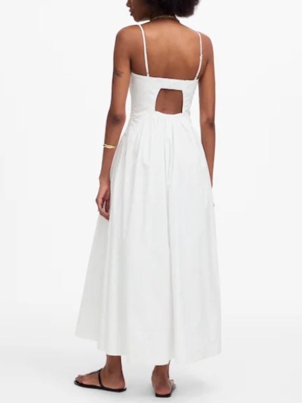 Madewell Poplin Seamed Maxi Dress in white Size 8